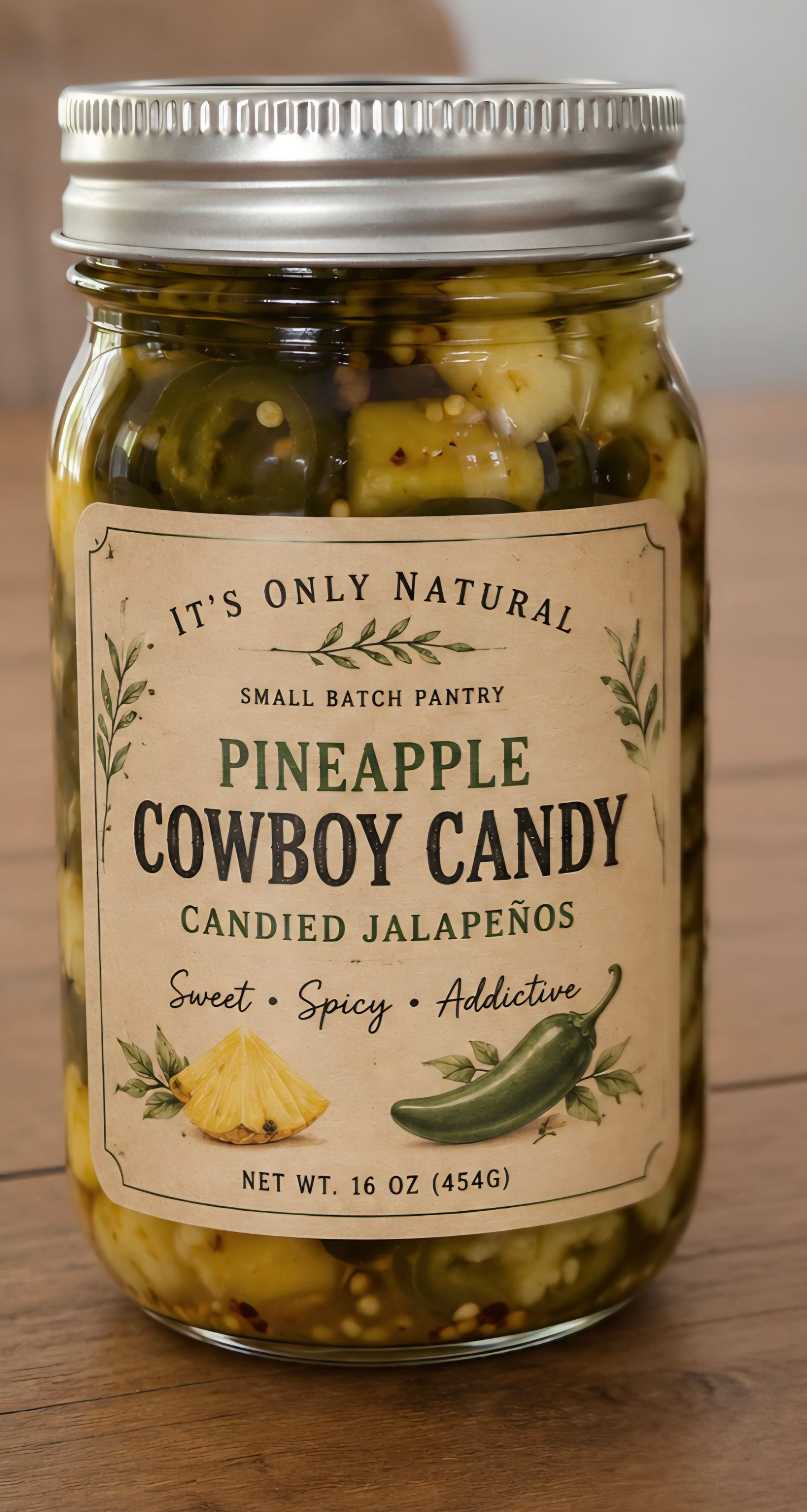 Pinapple Cowboy Candy - small batch candied jalapeñoes 8oz jar